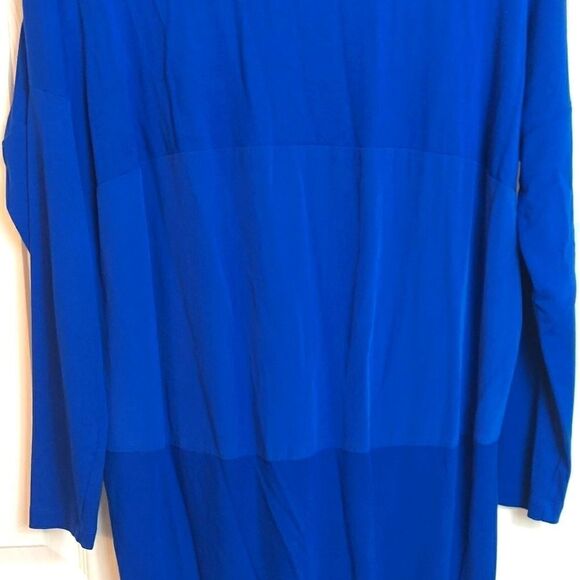 COS Oversized Lagenlook Blue Silk Mix Media Midi Dress Sz XS - Picture 11 of 11